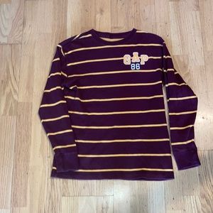 Boys Maroon and gold striped long sleeve(vintage)